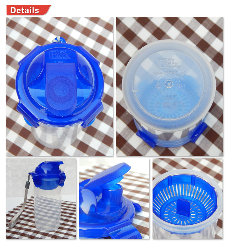 Plastic Sports Water Bottles with Flip Top Lid