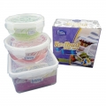 Water Tight Stackable Plastic Kitchen Food Storage Container Set