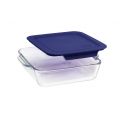 9 x 9 inch High-Borosilicate Square Glass Baking Dish with Plastic Lids