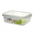 Divided Large Glass Food Storage Containers with Plastic Lids