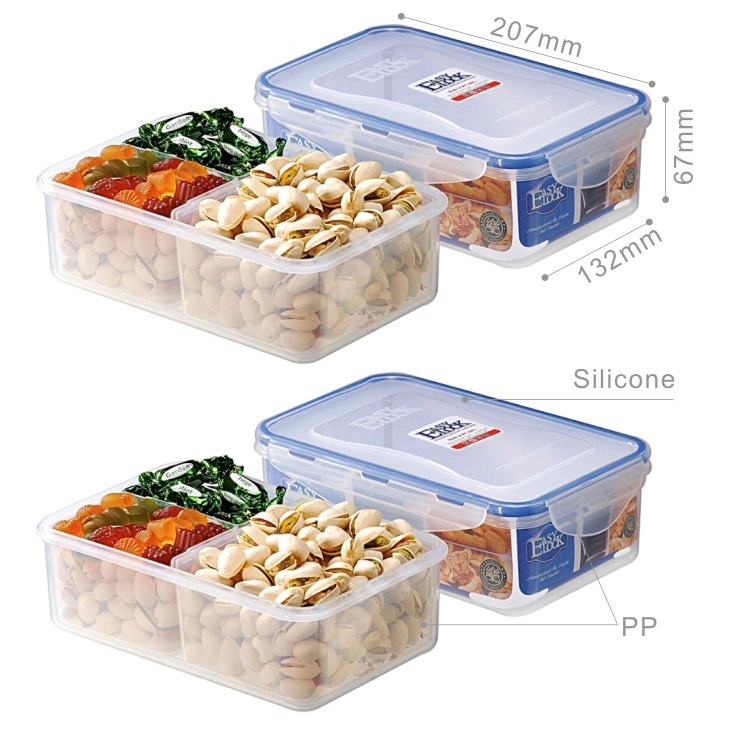 Food Grade PP Plastic Isolated-Layer Airtight Food Containers