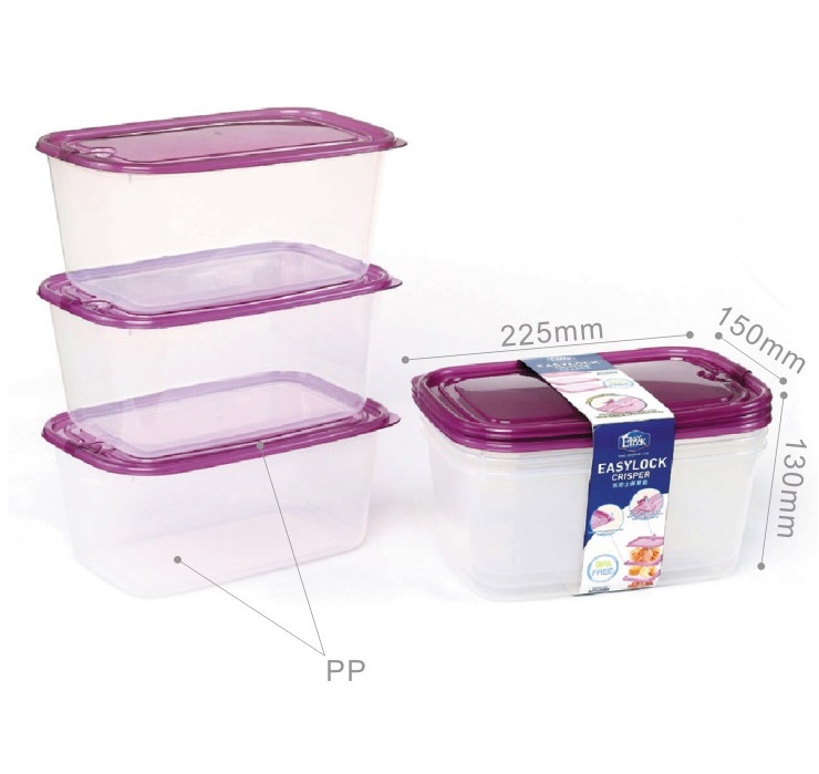 Large Reusable BPA Free PP Plastic Stackable Food Containers