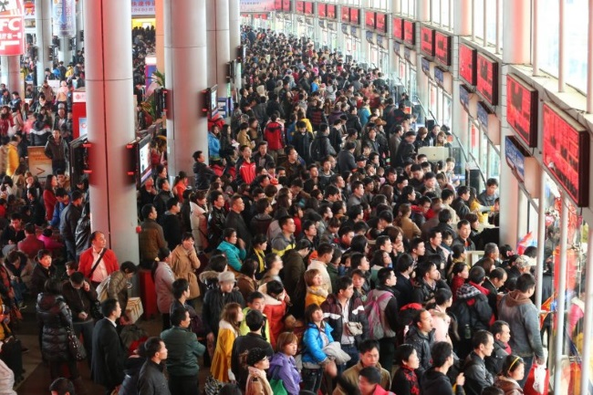 Chinese Spring Festival People Go Back to Their Hometown