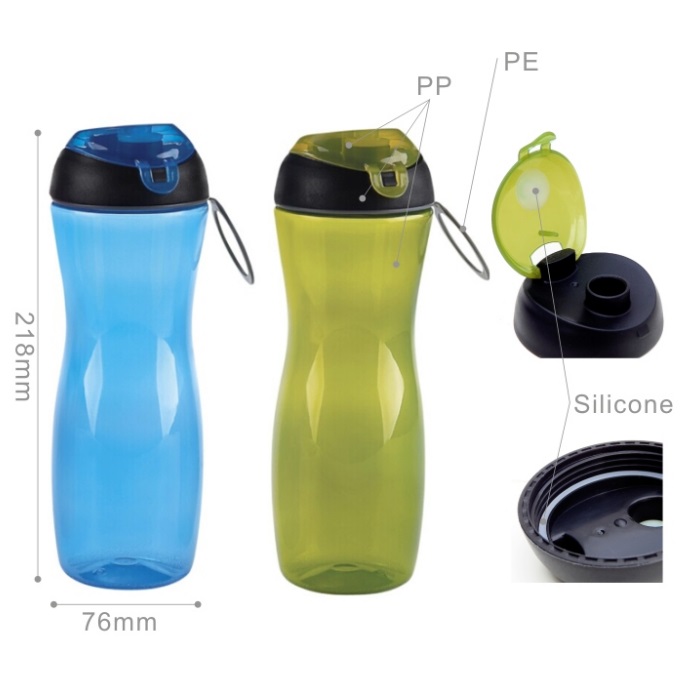 Promotional Flip Top Portable PP Plastic Water Bottle | Easylock