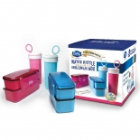 2 Layer Compartment Lunch Boxes with Water Bottle Sets